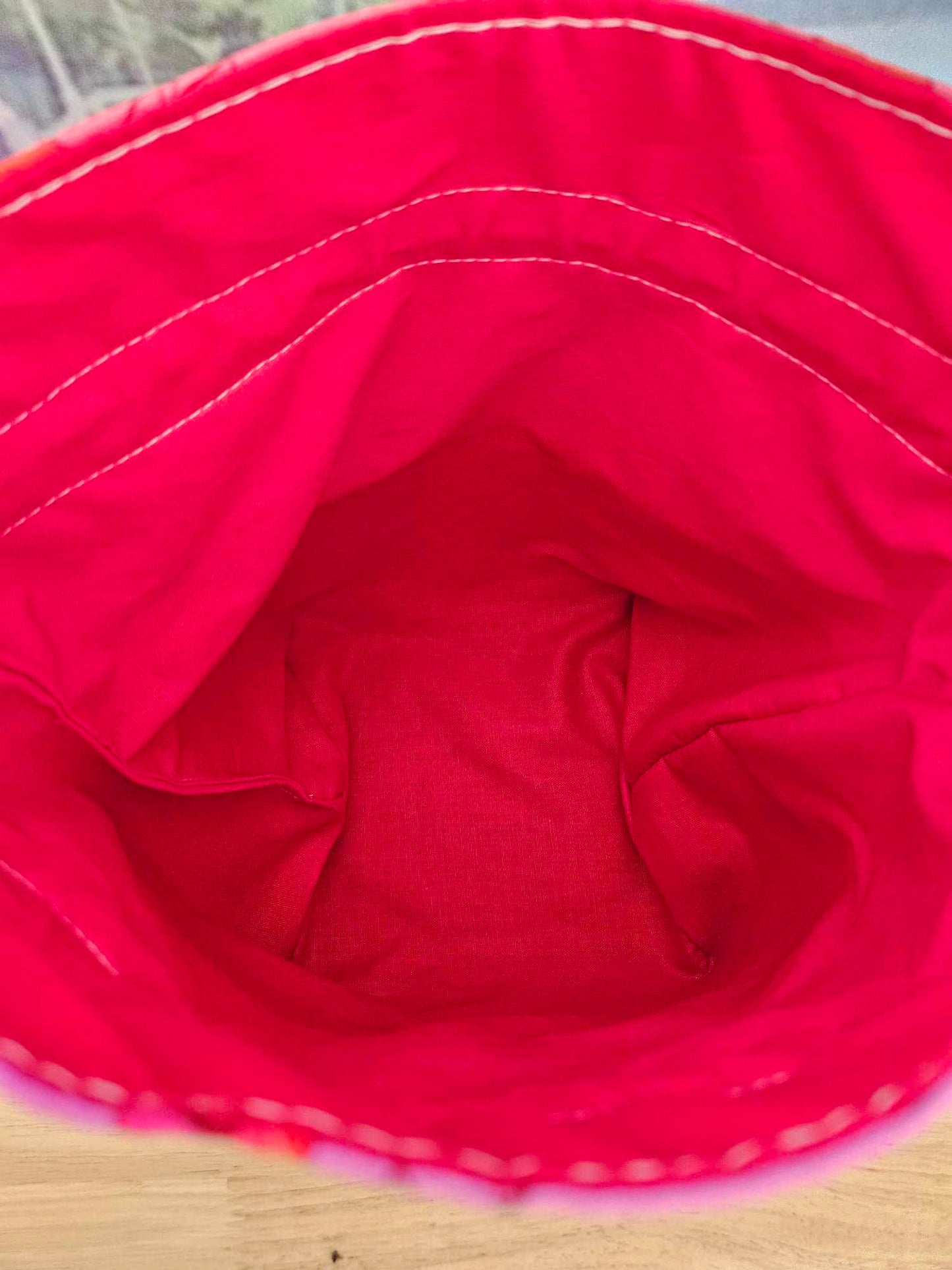 Dice Red/pink Drawstring Bag