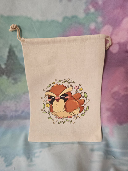 Blushing Birb Drawstring Pouch