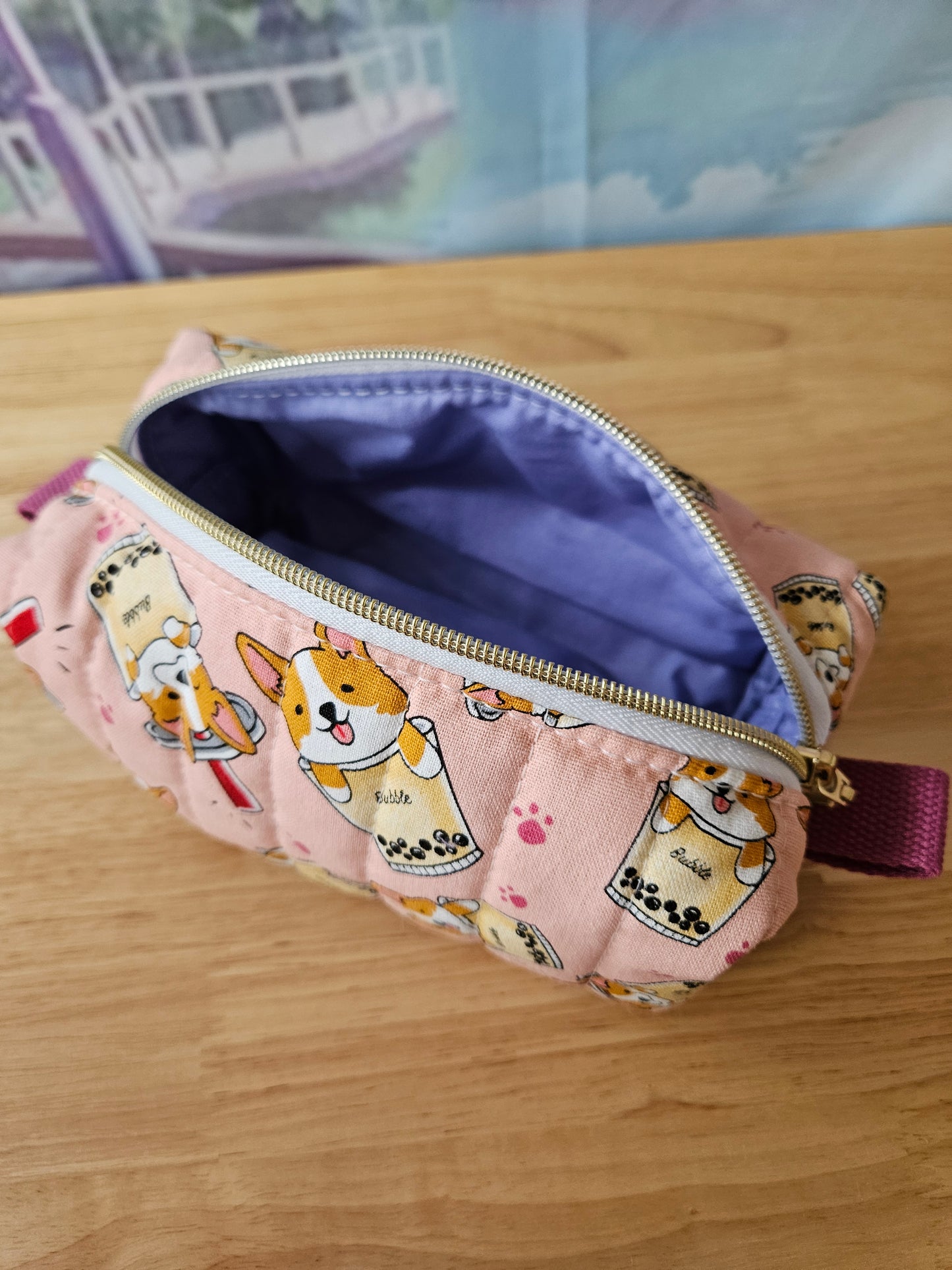 Bubble Corgi Carry All Pouch